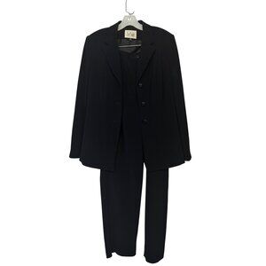 Le Suit Womens Pantsuit Dark Navy Size 10 Polyester Classic Fit Two Piece